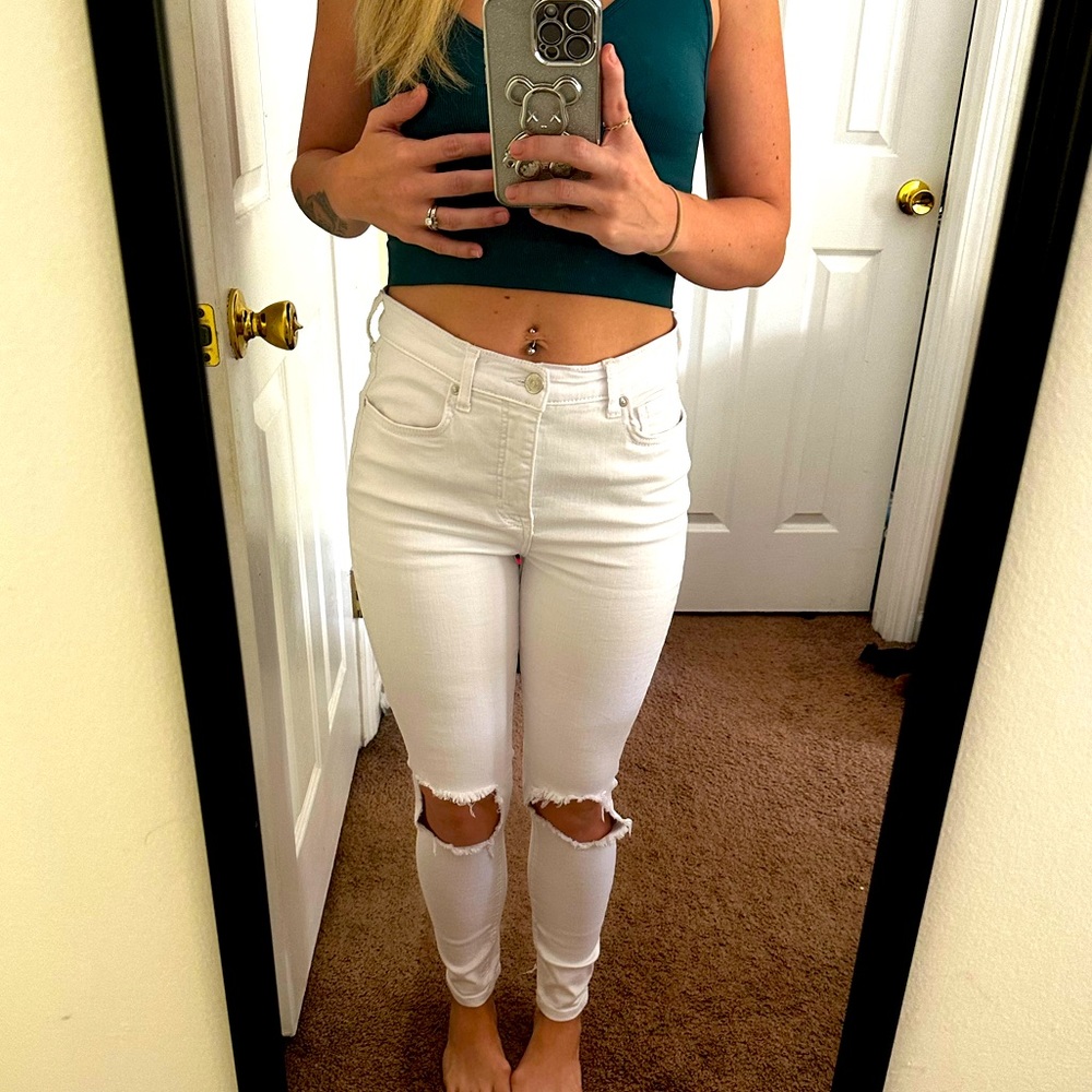 Free People white skinny jeans